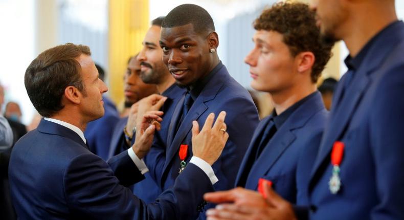 French president Emmanuel Macron presented Paul Pogba with the Legion of Honour order of merit in 2019