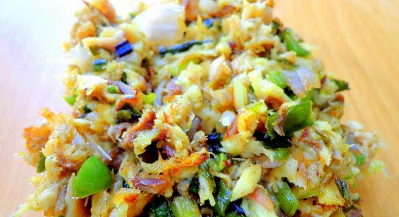 Shredded fish stir-fry