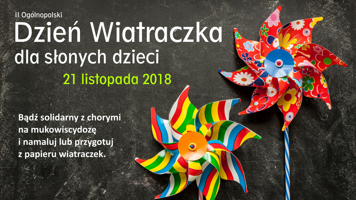 21 listopada odbędzie się organizowany po raz drugi w Polsce Ogólnopolski Dzień Wiatraczka dla słonych dzieci – duża społeczna akcja poświęcona mukowiscydozie. Inicjatorem i organizatorem akcji w Polsce jest Fundacja Oddech Życia. Akcja polega na przygotowywaniu papierowych wiatraczków oraz rysowaniu i malowaniu wiatraczkowych motywów. W wybranych przedszkolach i szkołach prowadzone są również lekcje na temat mukowiscydozy.