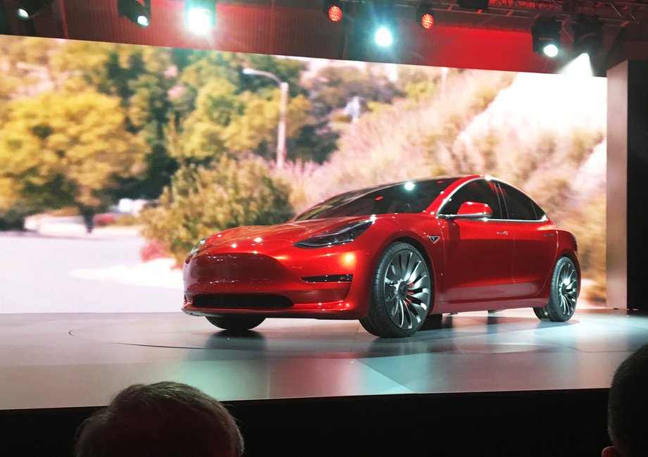 A Tesla Model 3.