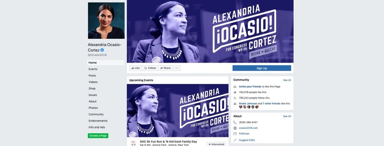 Alexandria Ocasio-Cortez on Facebook 