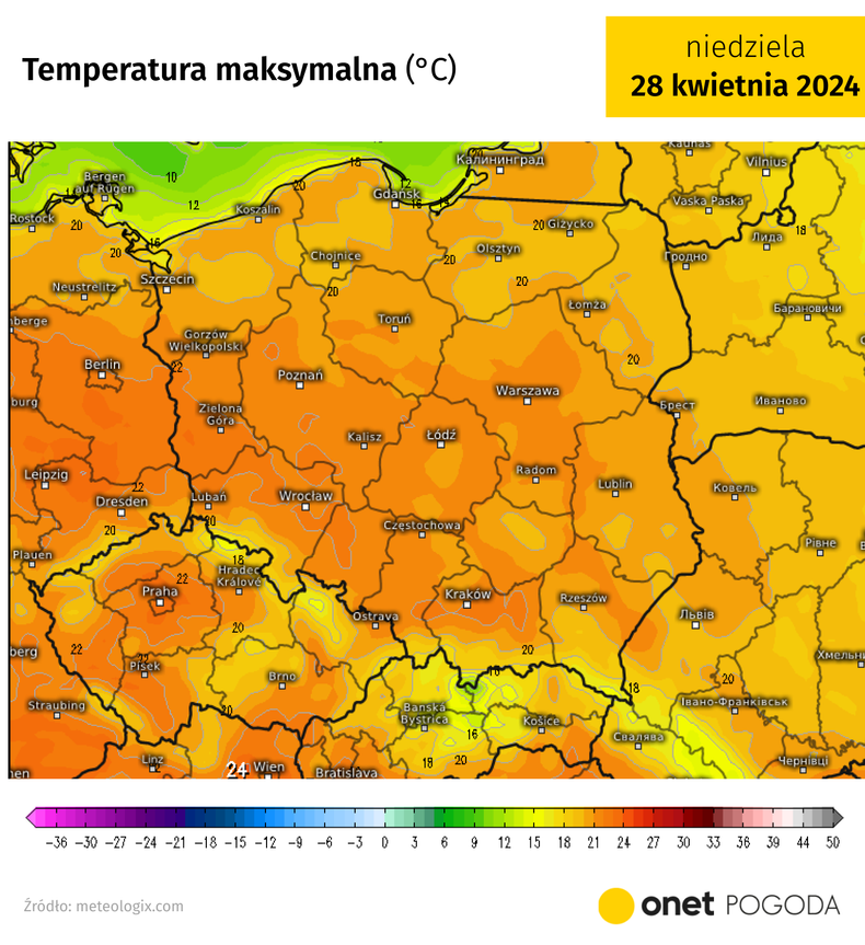 Na termometrach zobaczymy 21-23 st. C