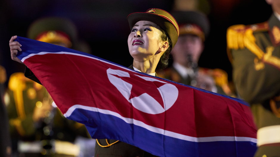 Uczestniczka Korei Północnej Międzynarodowego Festiwalu Wojskowego na Placu Czerwonym w Moskwie, 30 sierpnia 2019 r.