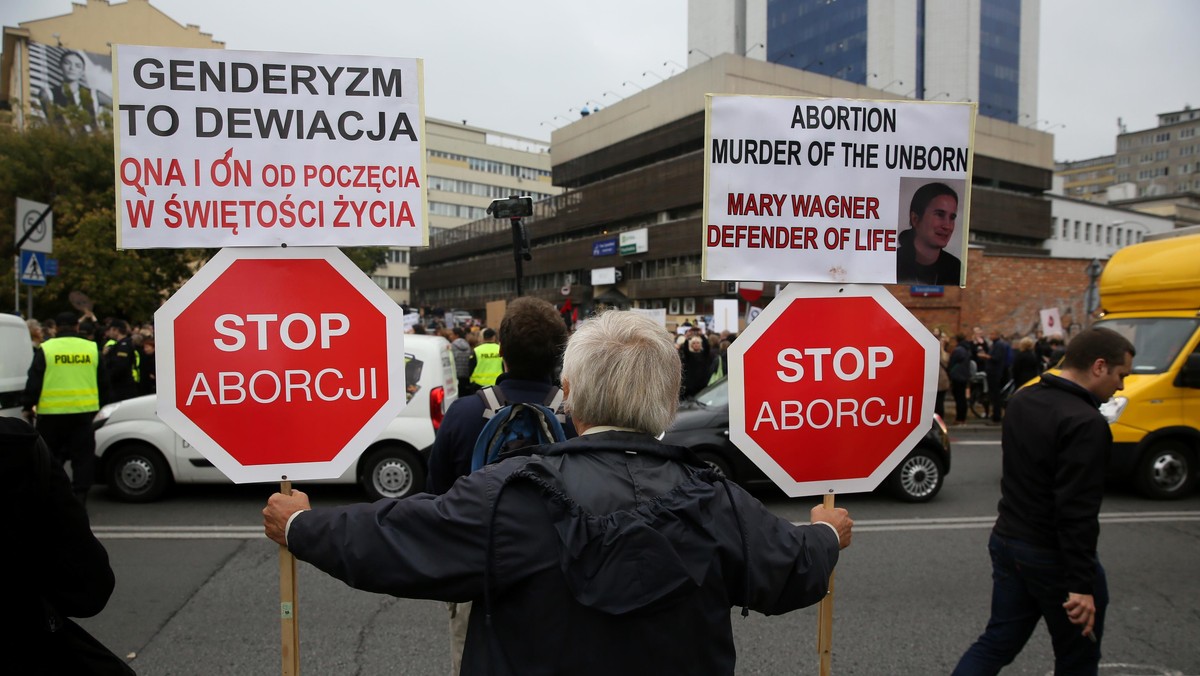 protest przeciwnika aborcji