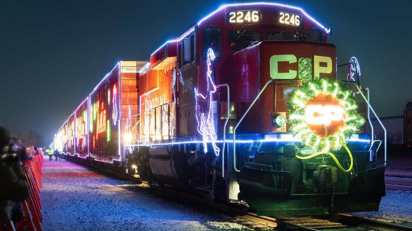 Vianočný kanadský vlak s názvom Holiday Train.