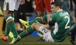 Koszmarny faul w meczu Irlandia - Walia. Seamus Coleman ze złamaną nogą