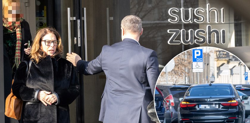 Kidawa-Błońska poszła na sushi a kierowca czekał na drodze. Są zdjęcia