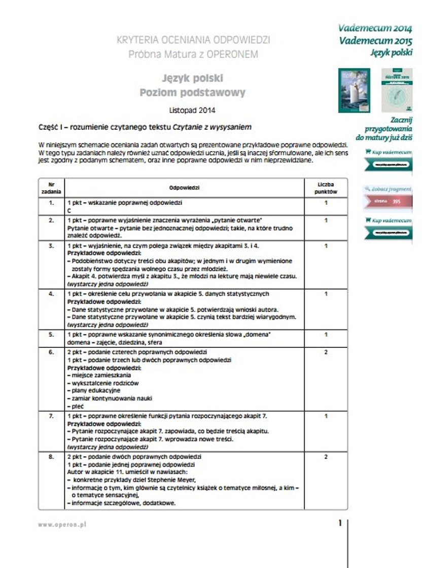 Próbna matura z języka polskiego. Pytania i odpowiedzi