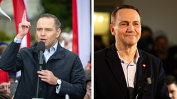 "on w afganistanie z aparatem, a ja w lesie z pięściami". nawrocki odgryzł się sikorskiemu