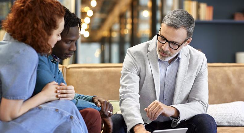 couple meeting with financial planner