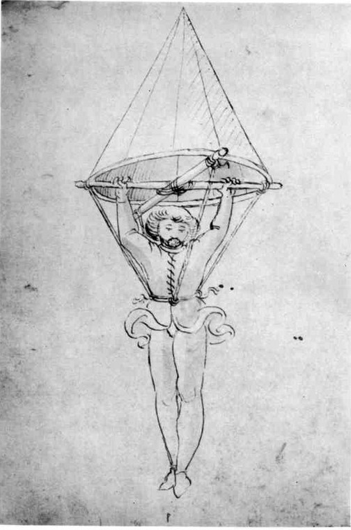 Najstarszy rysunek przedstawiający projekt spadochronu
