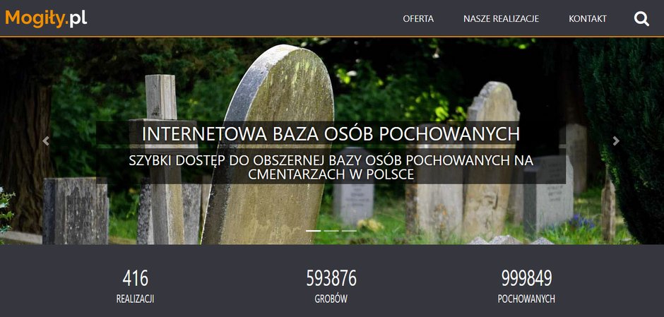 Internetowa baza z indeksami osób pochowanych