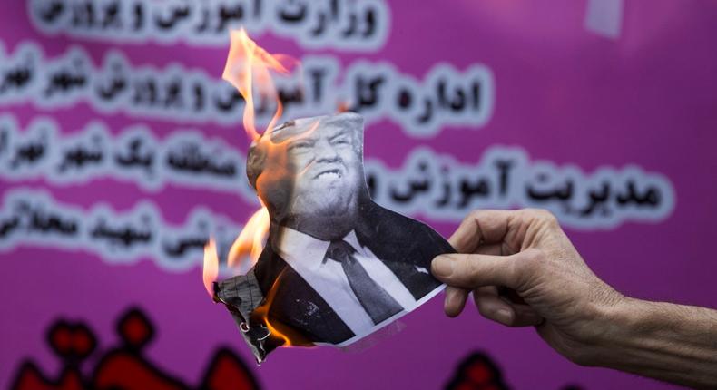 trump burning iran