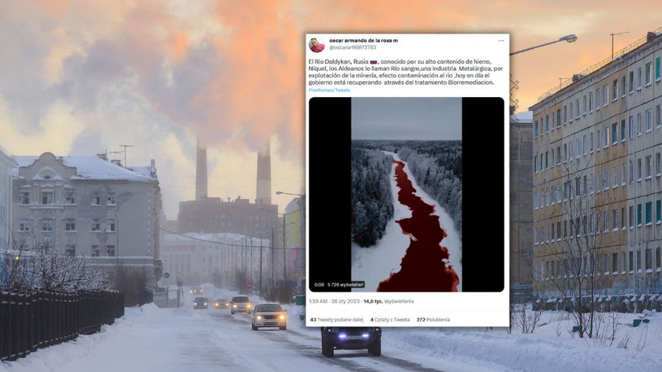 Tajemnicza "krwista rzeka" i "najbardziej depresyjne miasto" są w Rosji