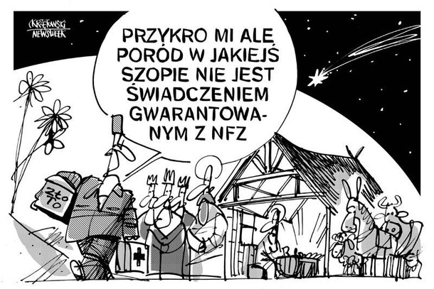 Porod w szopie święta boże narodzenie służba zdrowia nfz krzętowski