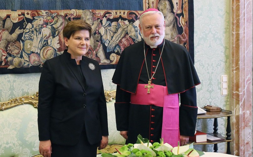 PREMIER BEATA SZYDŁO I ABP PAUL GALLAGHER, SZEF WATYKAŃSKIEJ DYPLOMACJI