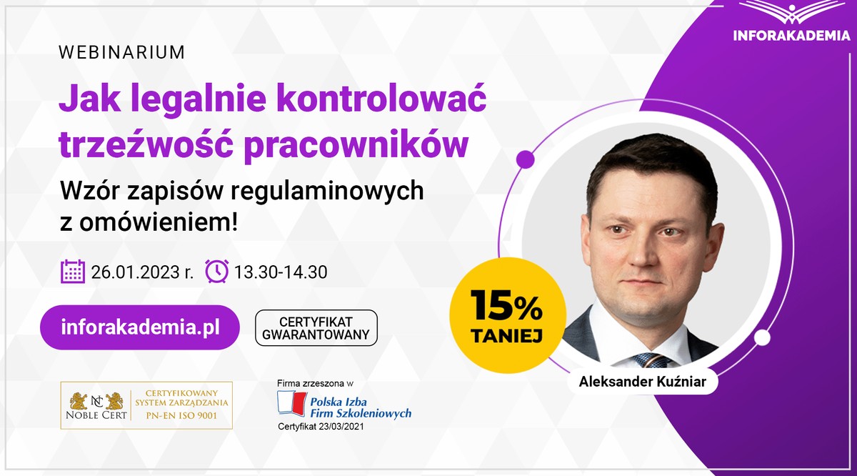 Webinarium jest skierowane zarówno do pracowników działów kadr i HR firm sektora prywatnego, jak i jednostek budżetowych.