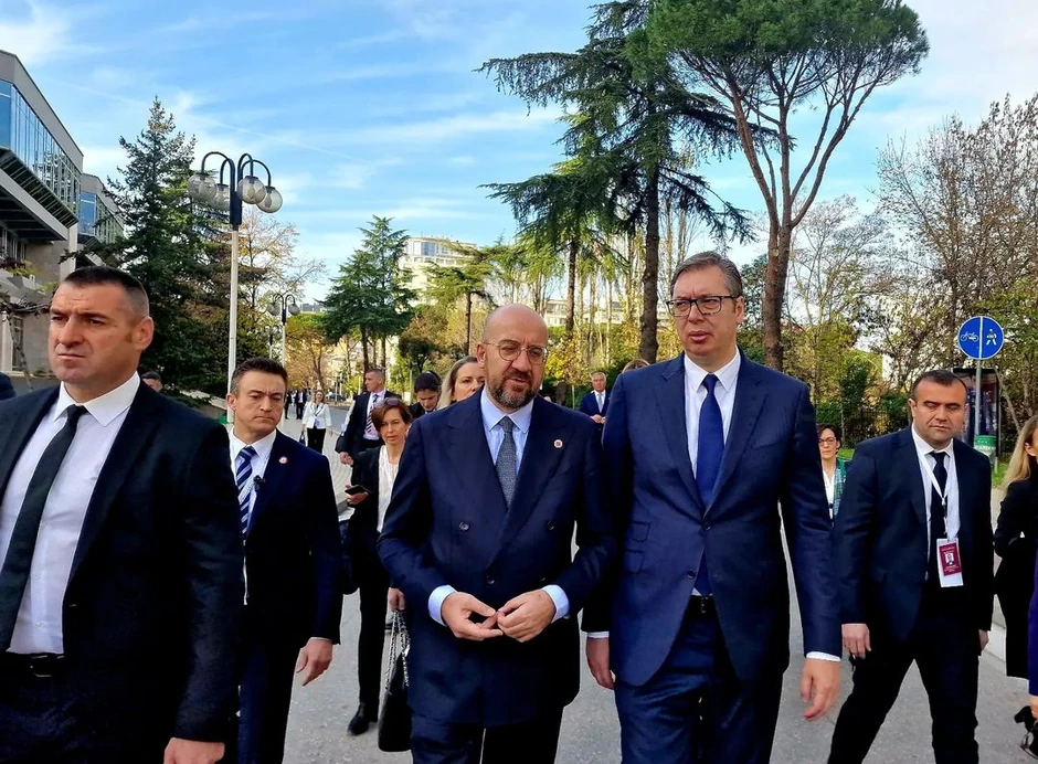 Šarl Mišel i Aleksandar Vučić