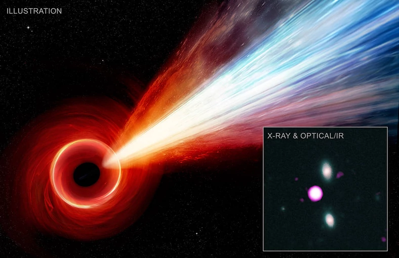 Foto:  X-ray: NASA/CXO/JPL/T. Connor; Optical: Gemini/NOIRLab/NSF/AURA; Infrared: W.M. Keck Observatory; Illustration: NASA/CXC/M.Weiss