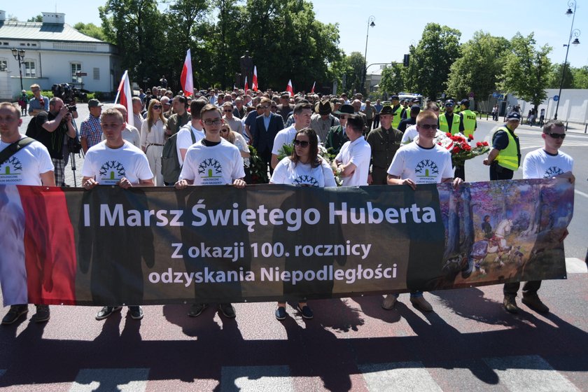 Marsz św. Huberta w Warszawie