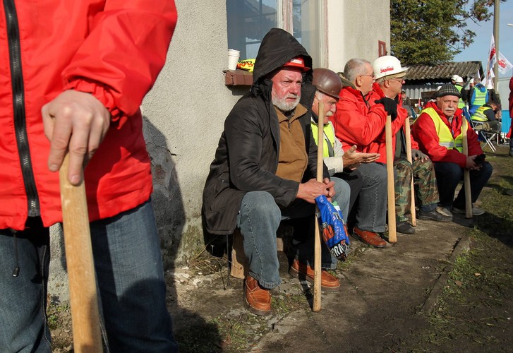 Górniczy protest w Braniewie