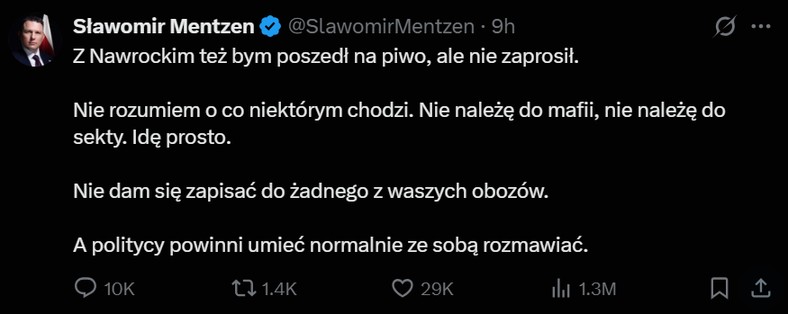 Nawrocki na piwo nie zaprosił