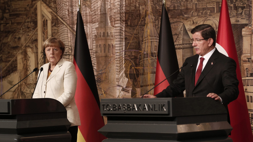 Kanclerz Niemiec Angela Merkel podczas spotkania z tureckim premierem Ahmetem Davutoglu