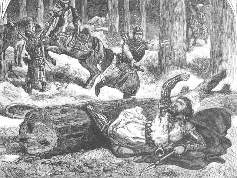 Wypadek Kazimierza Wielkiego na polowaniu w wyobrażeniu Ksawerego Pillatiego (wikipedia).