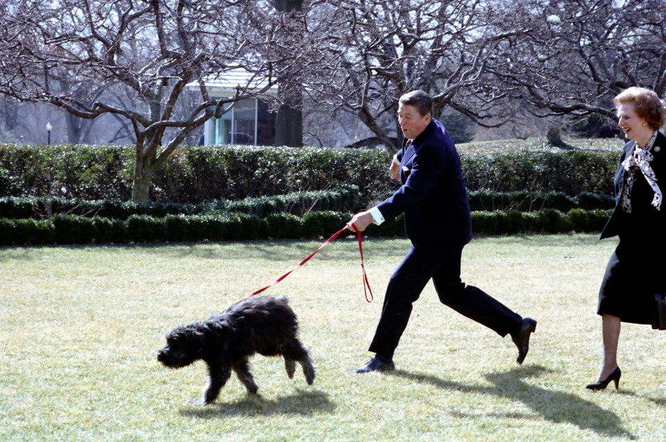 Ronald Reagan i Margaret Thatcher (na zdjęciu w Ogrodzie Różanym w 1988 r.)