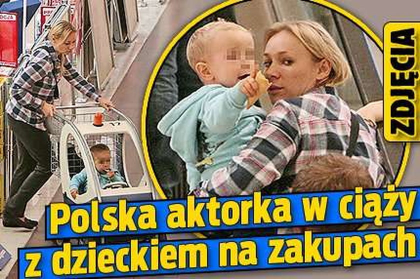 Polska aktorka w ciąży z dzieckiem na zakupach. ZDJĘCIA