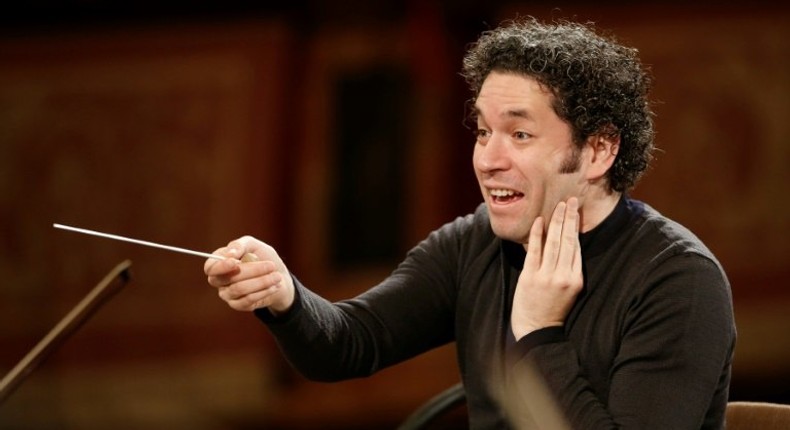 Venezuelan conductor Gustavo Dudamel during rehearsals with the Vienna Philharmonic Orchestra in Vienna in 2016