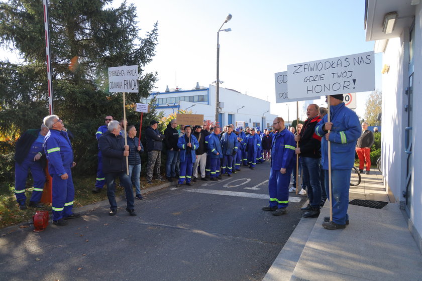 Protest pracowników Grupowej Oczyszczalni Ścieków