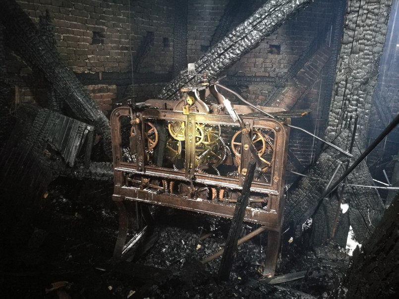 Zdjęcie z wnętrza Kościoła Katedralnego w Gorzowie Wielkopolskim, po pożarze