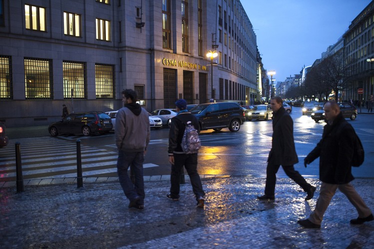 Dzielnica finansowa w Pradze, Czechy. 8.01.2013