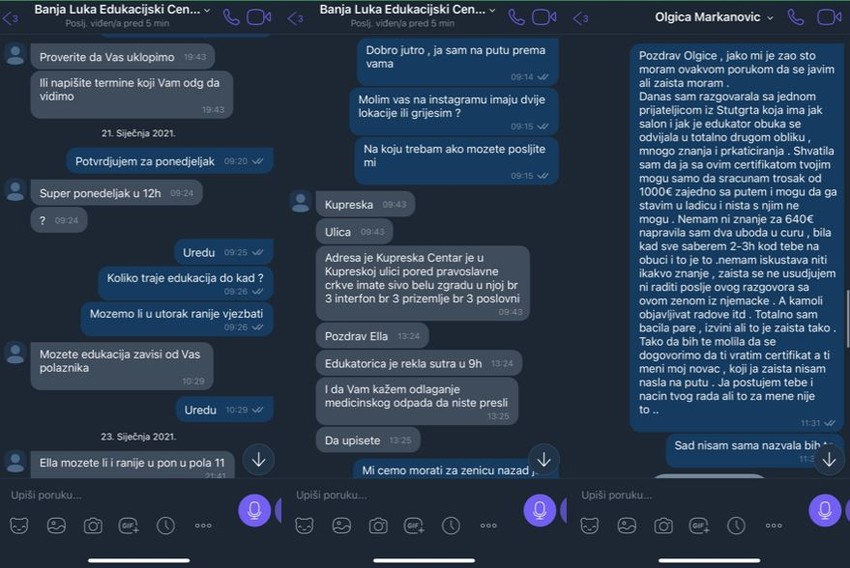 Prepiska između klijenta i Olgice