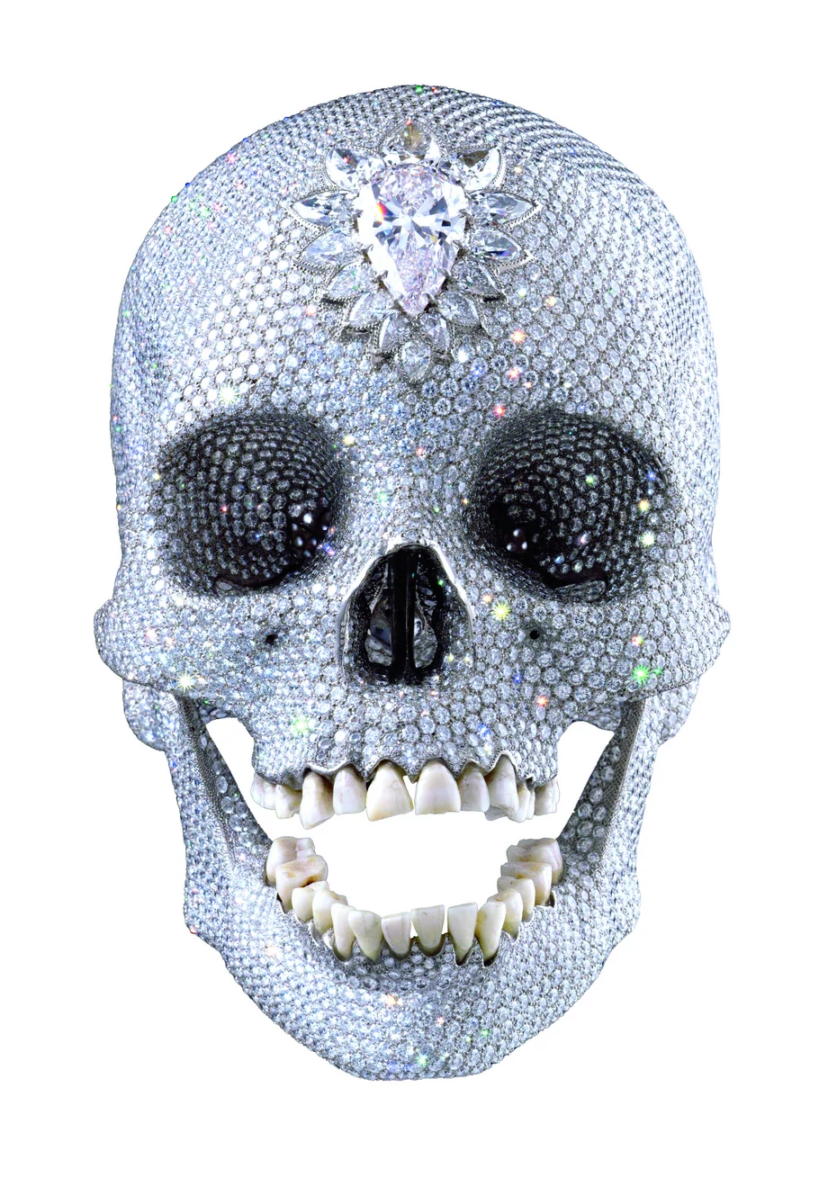 50 mln funtów - taką cenę  na aukcji w 2007 r. osiągnęła słynna diamentowa czaszka, czyli praca „Na miłość boską” 