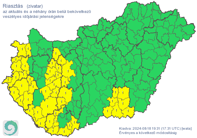 Felhőszakadás miatt adták ki a riasztást / Kép: Met.hu