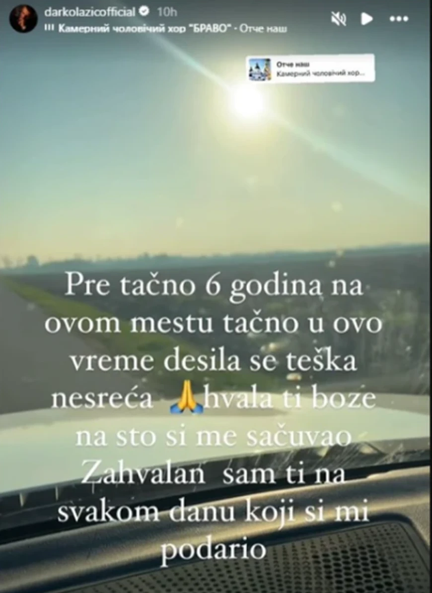 Darko Lazić, objava na Instagramu