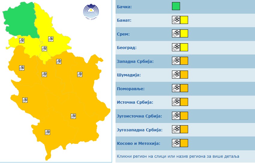 Novi meteoalarm za 17. februar