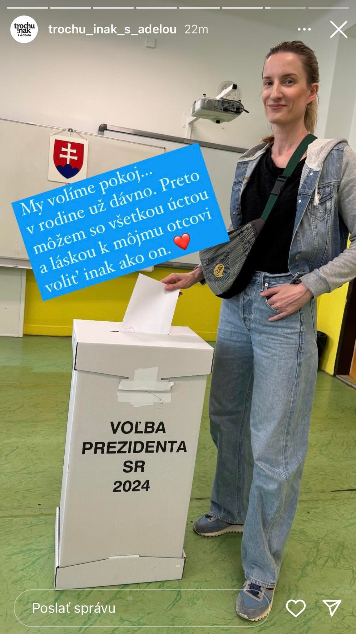 Voliť prezidenta prišla aj Adela Vinczeová.