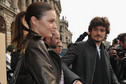 Miranda Kerr i Orlando Bloom na pokazie marki Balenciaga