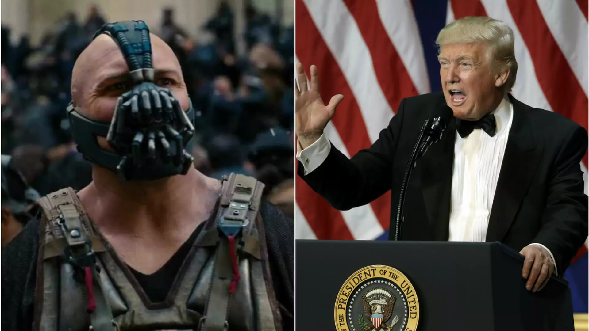 Donald Trump jak czarny charakter z "Batmana". Jego przemowa to kopia sceny z filmu?