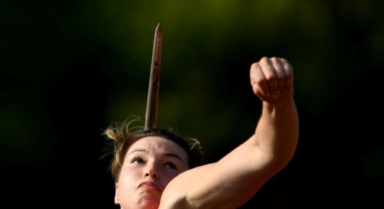 Russia's Vera Rebrik competes in the women's javelin throw final at a track and field meet called Stars of 2016 in Moscow on July 28, 2016