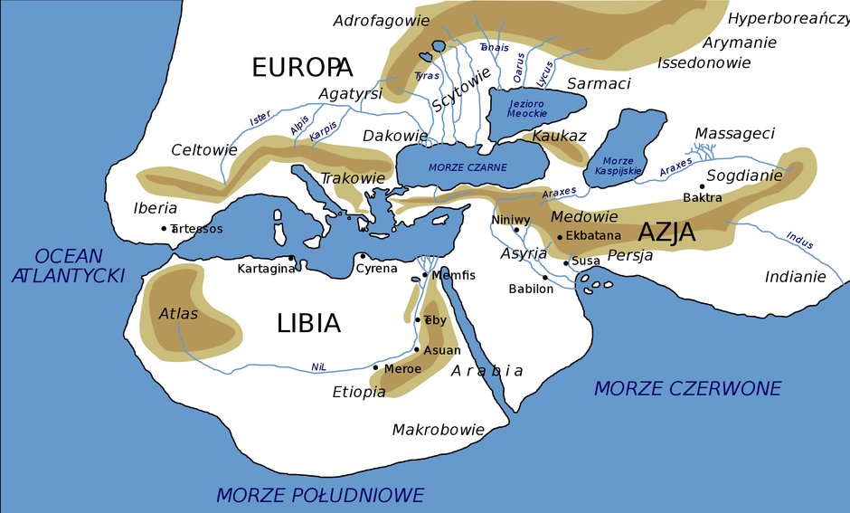 Świat według Herodota w V w. p.n.e. - rekonstrukcja