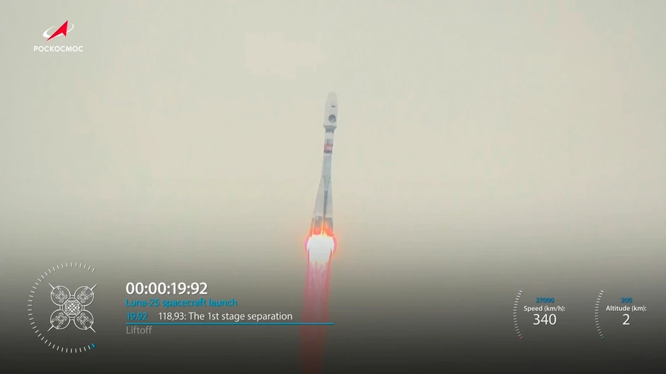 Lansiranje lunarnog lendera "Luna-25" sa kosmodroma Vostočni na ruskom Dalekom istoku 11. avgusta