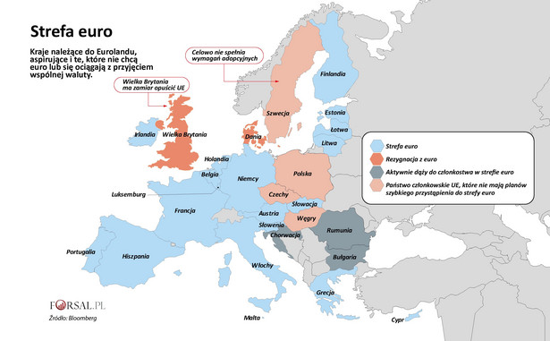 Strefa euro - mapa