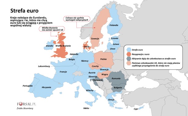 Strefa euro - mapa