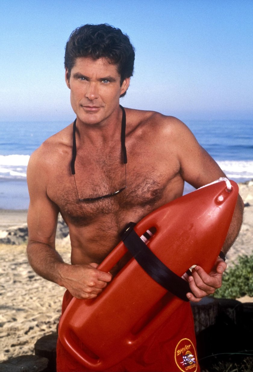 American actor David Hasselhoff arriving at London's Heathrow with his wife Pamela and children Hayl