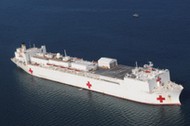 FILE PHOTO: The Military Sealift Command hospital ship USNS Comfort is anchored off the coast of Haiti