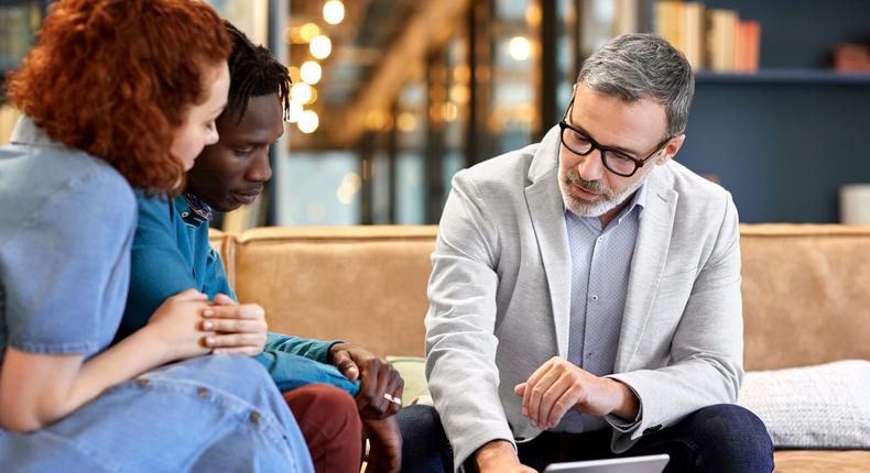 couple meeting with financial planner